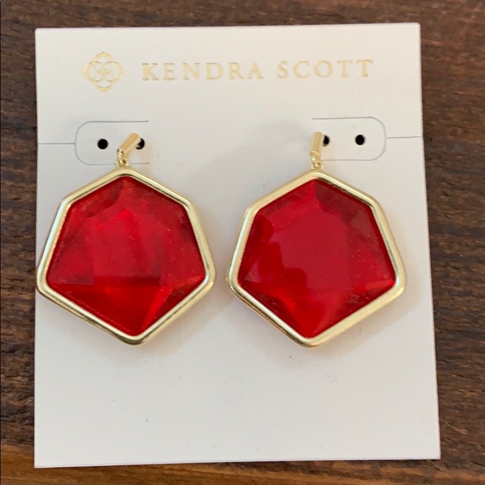 Kendra Scott Vanessa drop earring cherry red